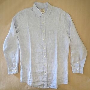 LL Bean Men Linen M-Tall Slightly Fitted Shirt